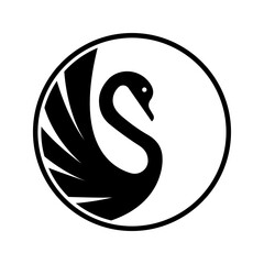 simple black swan logo design