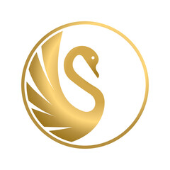 golden swan logo vector design