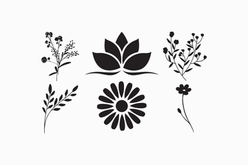 Flower silhouette vector style with white background 

