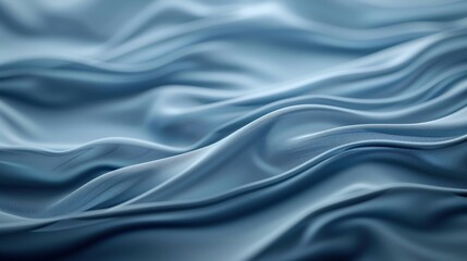 Fototapeta premium Abstract blue fabric with soft, flowing folds and ripples. A smooth, luxurious texture. Perfect for design projects.