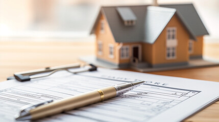 An application form for a mortgage loan placed on a clean and simple desk
