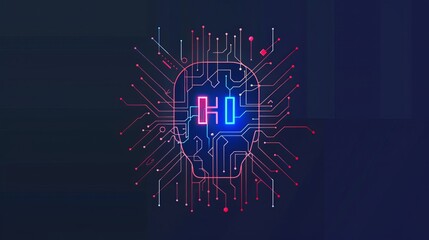 Modern AI icon symbolizes its use in science, business, technology, and engineering.