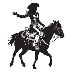 Rodeo silhouettes and icons. Black flat color simple elegant white background Rodeo sports vector and illustration.