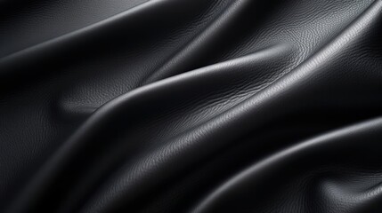 Smooth black leather texture, sophisticated and upscale, great for premium accessories