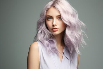 Naklejka premium Soft lilac color wash with a fine mist texture, delicate and subtle