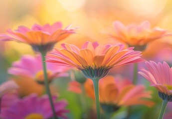 Fototapeta premium Impressionist Daisies in Warm Sunlight