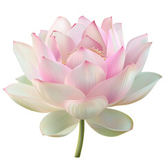 A beautiful pink and white lotus flower in full bloom with delicate petals, symbolizing purity and enlightenment.