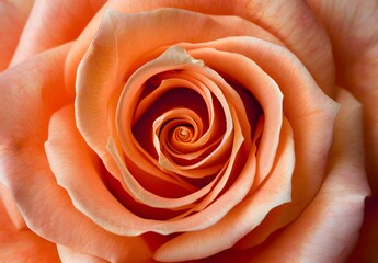 Close Up of a Spiral Orange Rose