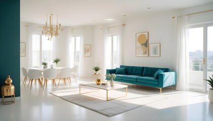 Fototapeta premium Photo interior modern design room 3d illustration