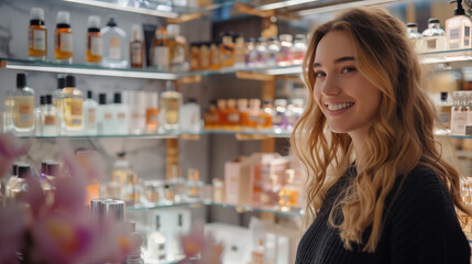Young Girl Exploring a Perfume Shop