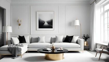 Photo interior modern design room 3d illustration