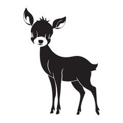 A cute deer silhouette vector art illustration