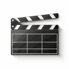 Fototapeta premium Open movie clapper board icon isolated on white background, Simple icon of Film Slate, clapboard symbol.