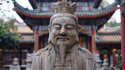 A statue of a man with a crown on his head