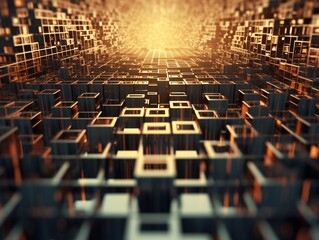 Obraz premium Perspective grid abstract retro background