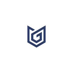 m g  logo design template