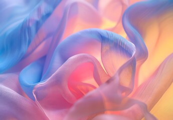 Obraz premium Abstract Blurry Fabric Photography, Pink, Blue, Yellow