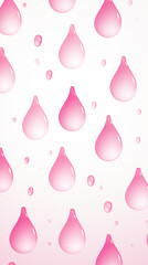 Pink Ink and Water Drops on White Background, Abstract Image, Texture, Pattern Background, Wallpaper, Background, Cell Phone Cover and Screen, Smartphone, Computer, Laptop, 9:16 and 16:9 Format - PNG