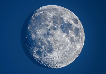 Obraz premium Close-Up of the Moon Against a Blue Sky