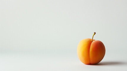 Apricot on White Background with Copy Space, Minimalist Presentation