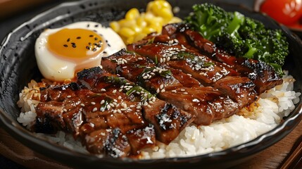 Grilled Teriyaki Chicken Bowl with Rice