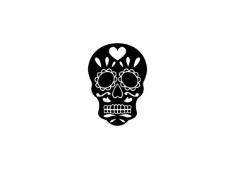 Vector illustration of an African mask, black and white pattern or wall decor	