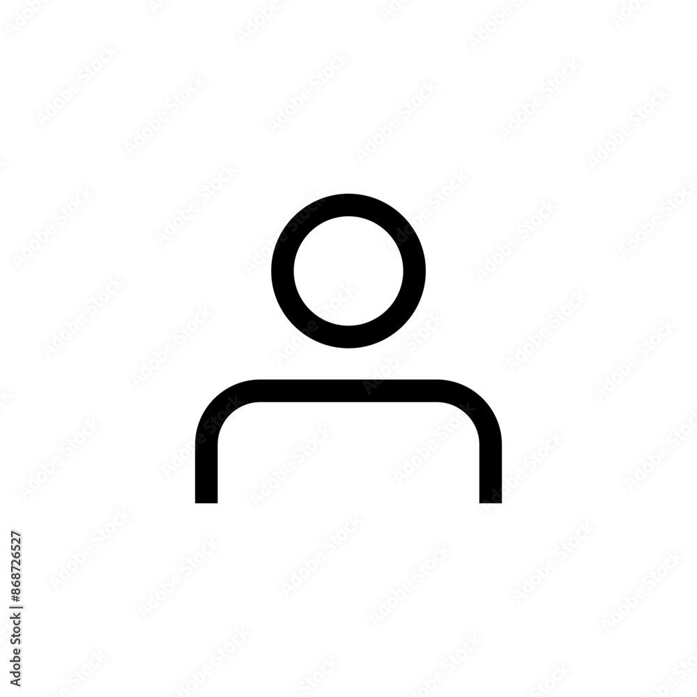 Poster user icon, login account sign, male person profile avatar symbol in circle . app web vector icon