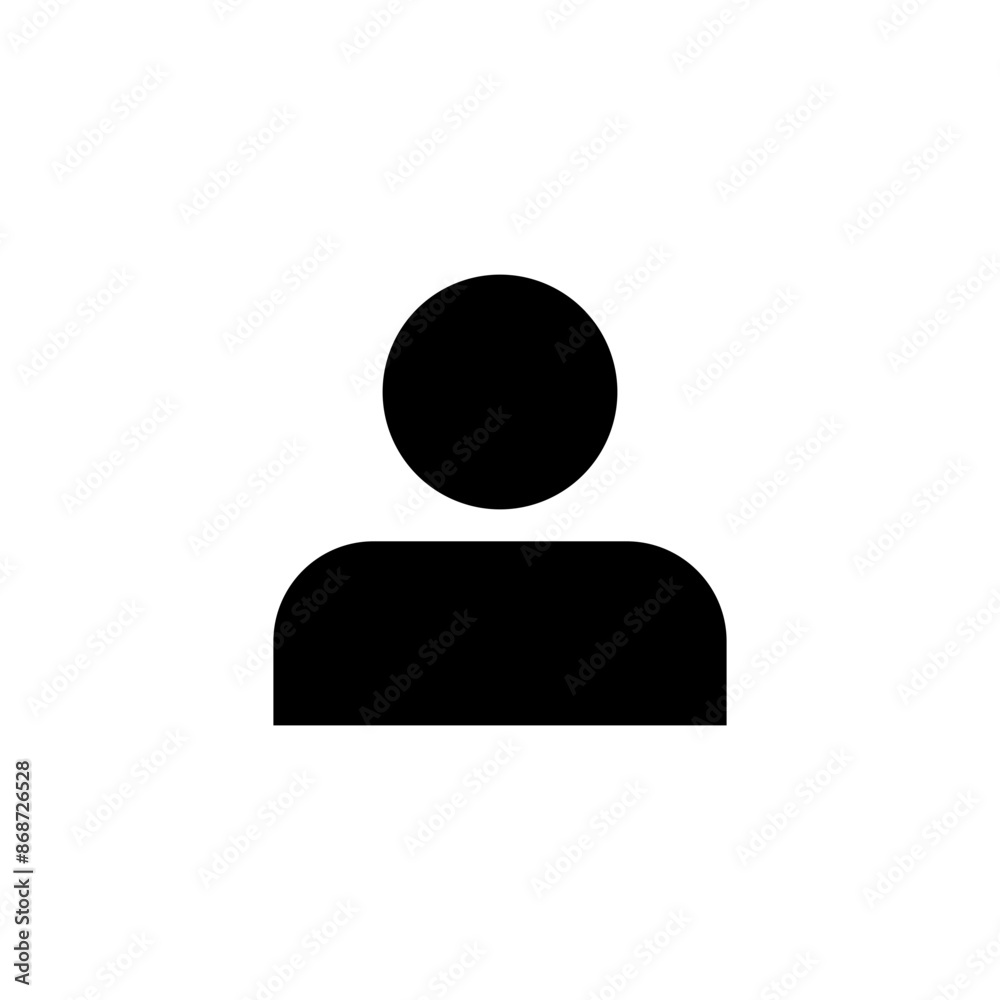 Poster user icon, login account sign, male person profile avatar symbol in circle . app web vector icon