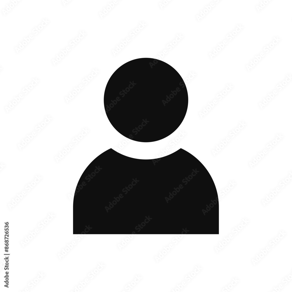 Poster user icon, login account sign, male person profile avatar symbol in circle . app web vector icon