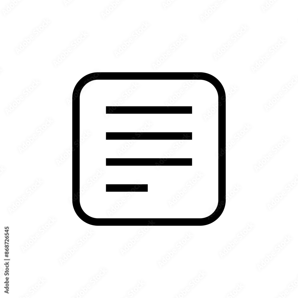 Aufkleber list icon sign, file document icon. lists note icons - paper report sign, documents notes icons button in thin line, outline and stroke style for apps and website