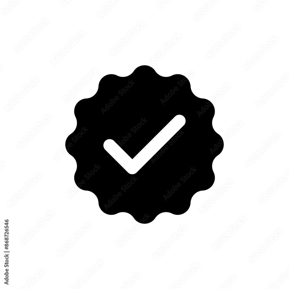 Fototapete Verified badge icon tick symbol vector approved check mark icon. Black checkmark icons - Certificate badge Quality certify icon
