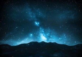 Fototapeta premium Milky Way Night Sky With Mountains