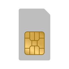 Cell phone SIM card. 3d vector icon