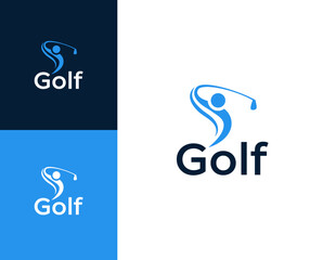 Golf logo. Golf club icon logo design illustration. Golf logo design inspiration.