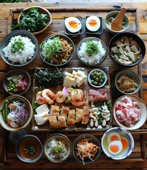 Japanese Cuisine Tabletop Photography Featuring A Variety of Dishes