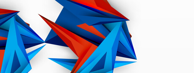 Minimal geometric abstract background. Low poly dynamic triangle design. Trendy techno business template for wallpaper, banner, background or landing