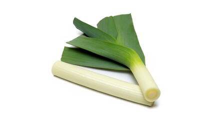 Leek on white background