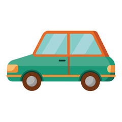 Fototapeta premium A colorful passenger car with a simple contour design