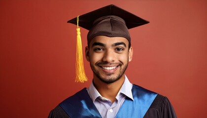 Happy Indian student celebrating graduation.