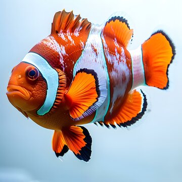 A beautiful clownfish with vibrant orange and white stripes.