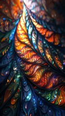Obraz premium stained glass in shape of leaves in different colors