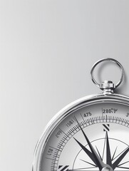 A classic compass with clear lines, ideal for navigation apps and travel services. Generative AI