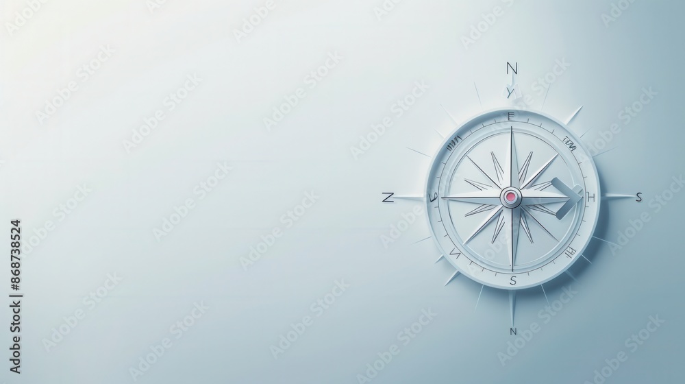 Fototapete a simple, symbolic compass with clear lines, ideal for navigation apps and travel services. generati