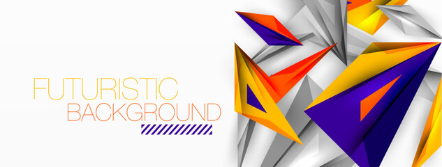 Fototapeta premium Minimal geometric abstract background. Low poly dynamic triangle design. Trendy techno business template for wallpaper, banner, background or landing