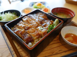 Grilled Fish with Rice in a Box