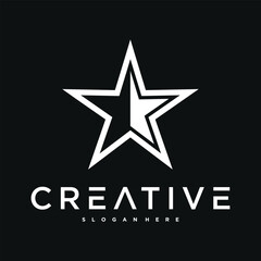 Obraz premium Minimal and modern creative star logo design. Premium Vector
