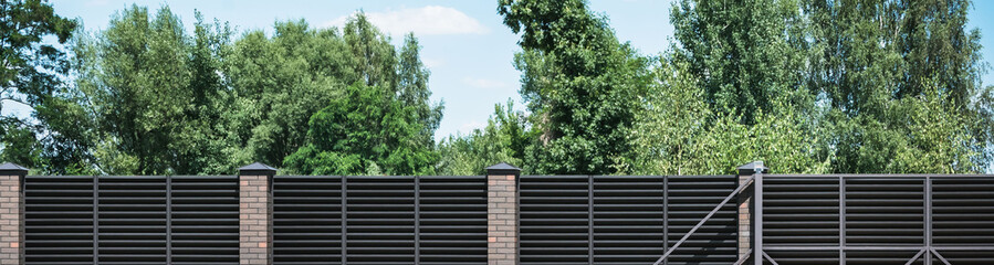 New automatic gates in a private house