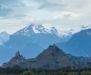 Fototapeta premium Mont Blanc mountain massif (view from Plaine Joux outskirts)
