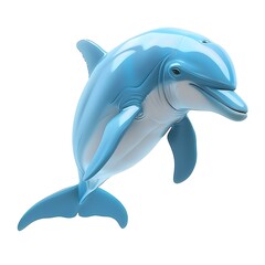 Obraz premium A blue dolphin isolated on a white background