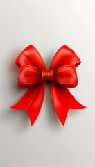 Vivid red ribbon bow isolated on transparent background for versatile and creative applications